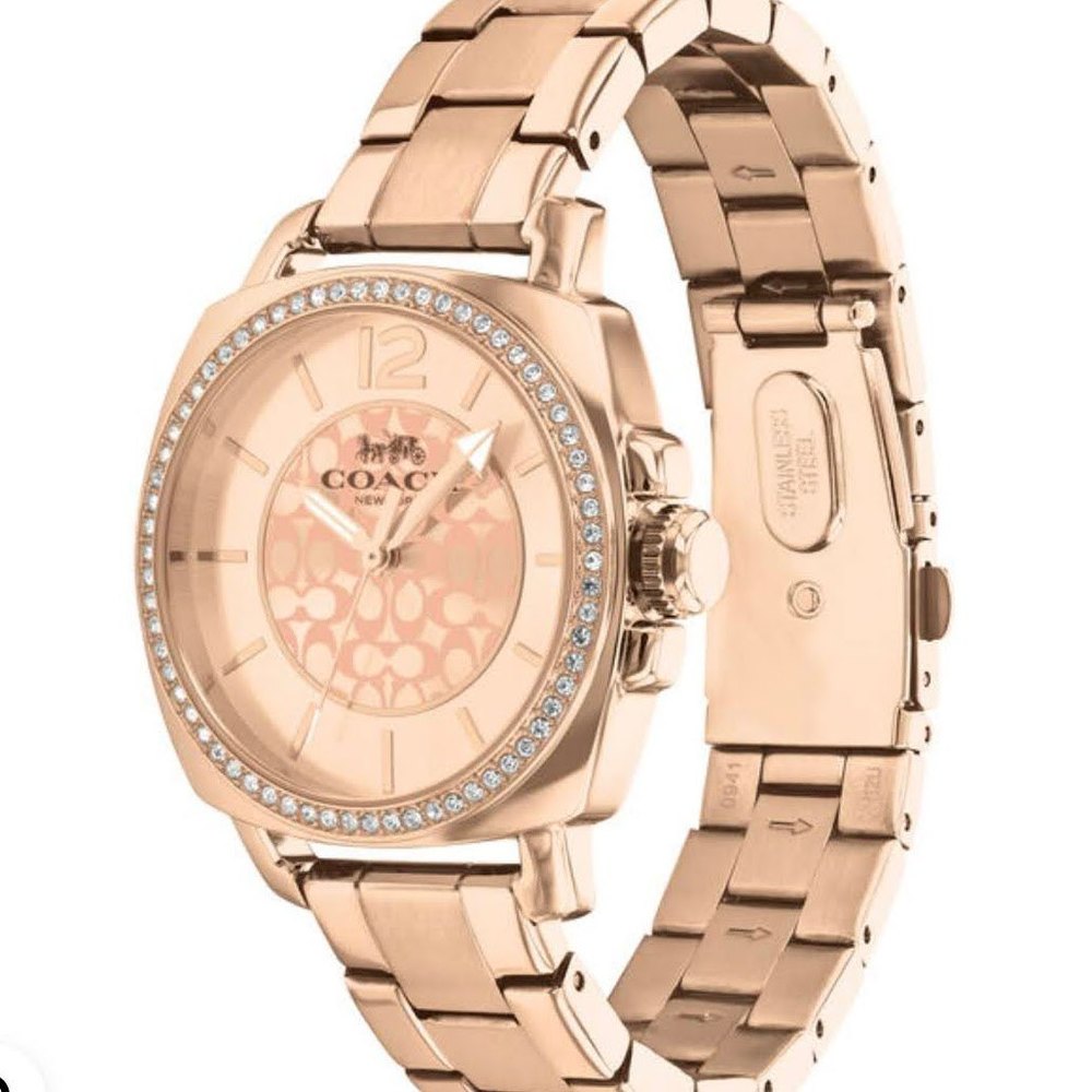Coach Boyfriend Watch Rose Gold One Size